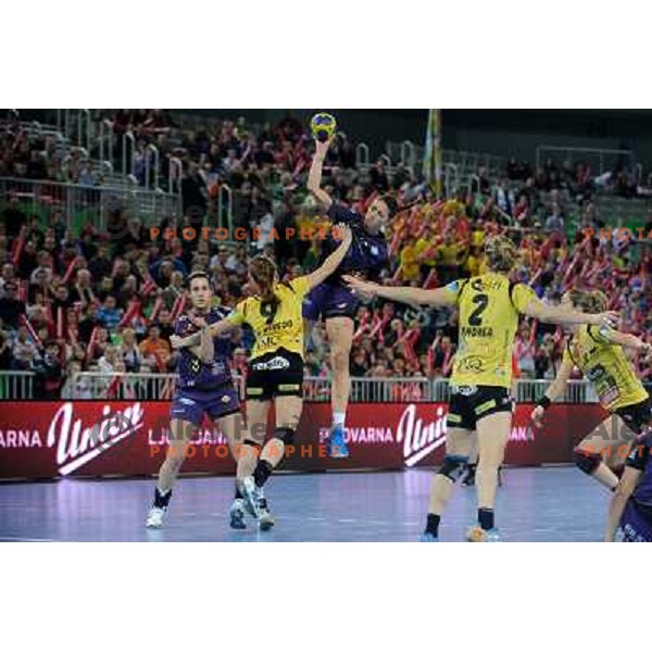 Andrea Penezic at the handball game RK Krim Mercator Ljubljana - Itxako Reyno De Navarra , played in the Women\'s EHF Champions league main round, 05.02.2011 , Stozice Arena, Ljubljana, 