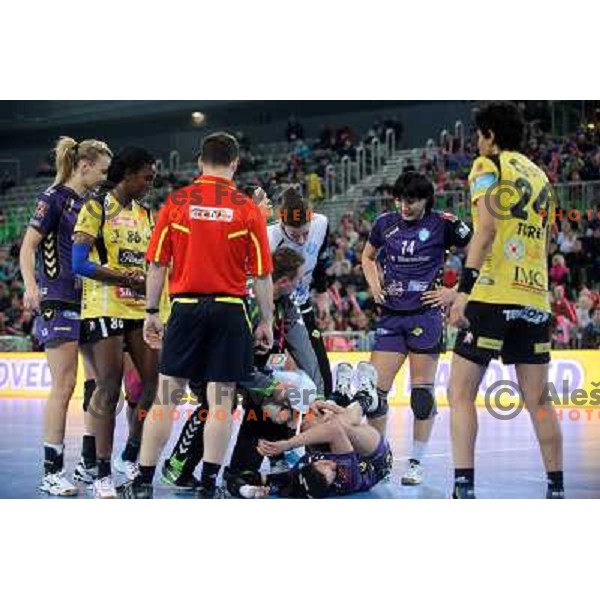 Andrea Lekic at the handball game RK Krim Mercator Ljubljana - Itxako Reyno De Navarra , played in the Women\'s EHF Champions league main round, 05.02.2011 , Stozice Arena, Ljubljana, 