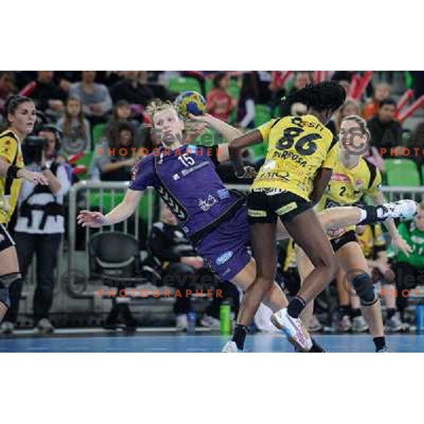 Barbara Varlec at the handball game RK Krim Mercator Ljubljana - Itxako Reyno De Navarra , played in the Women\'s EHF Champions league main round, 05.02.2011 , Stozice Arena, Ljubljana, 