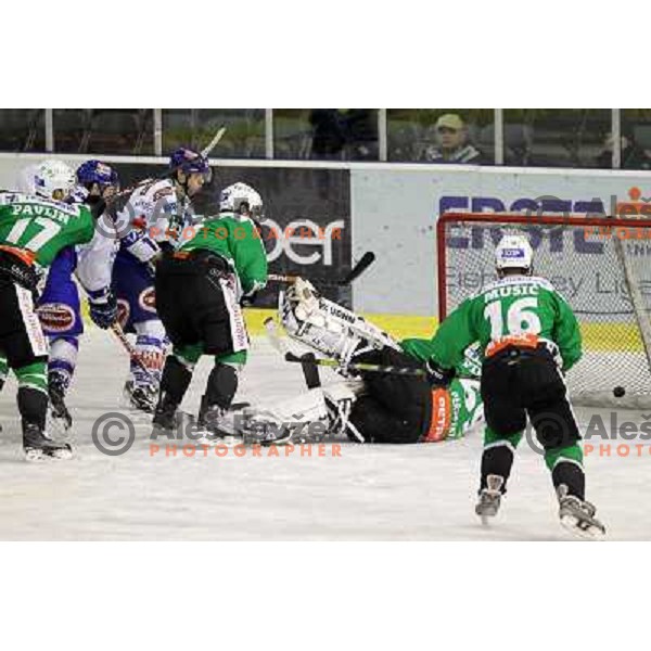  ice hockey match Tilia Olimpija- VSV in 46 round of Ebel league, played in Hala Tivoli, Ljubljana, Slovenia on January 6, 2011 