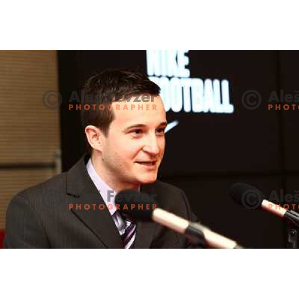  Ziga Kmetic, Nike representative during press conference in Austria Trend hotel in Ljubljana, Slovenia on February 11,2011 