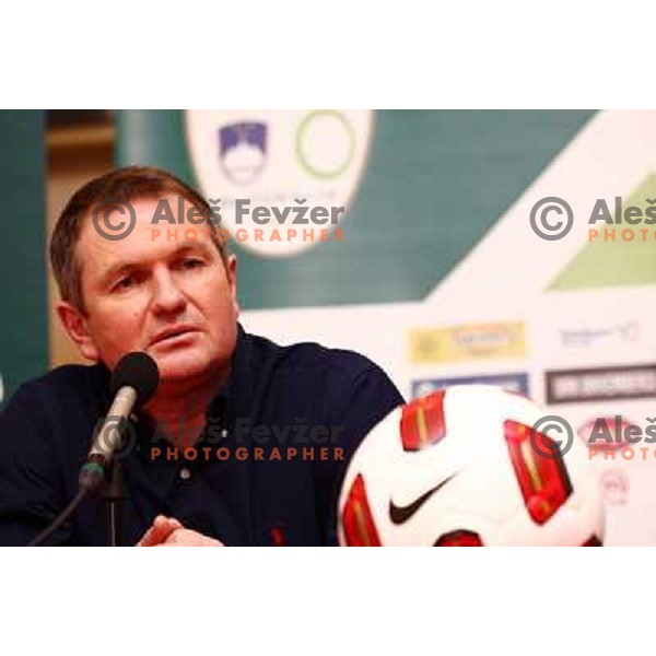 Matjaz Kek, head coach of Slovenia during press conference in Austria Trend hotel in Ljubljana, Slovenia on February 11,2011 