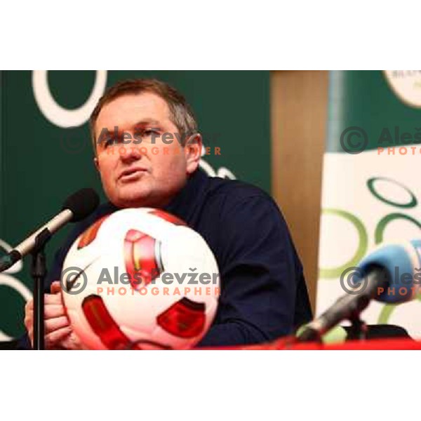 Matjaz Kek, head coach of Slovenia during press conference in Austria Trend hotel in Ljubljana, Slovenia on February 11,2011 