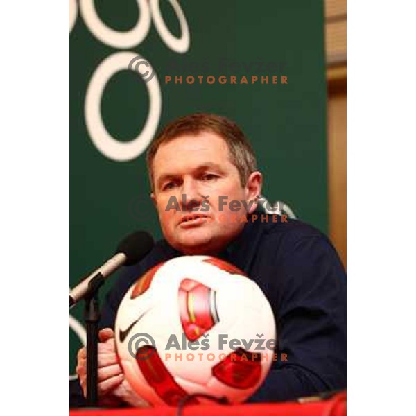 Matjaz Kek, head coach of Slovenia during press conference in Austria Trend hotel in Ljubljana, Slovenia on February 11,2011 