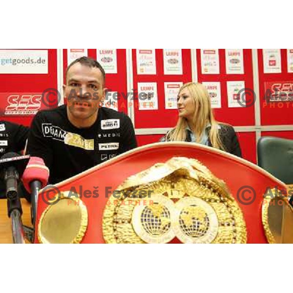 Dejan Zavec of Slovenia during press conference before IBF World Championship walterweight fight, Ljubljana, Slovenia on February 14,2011 