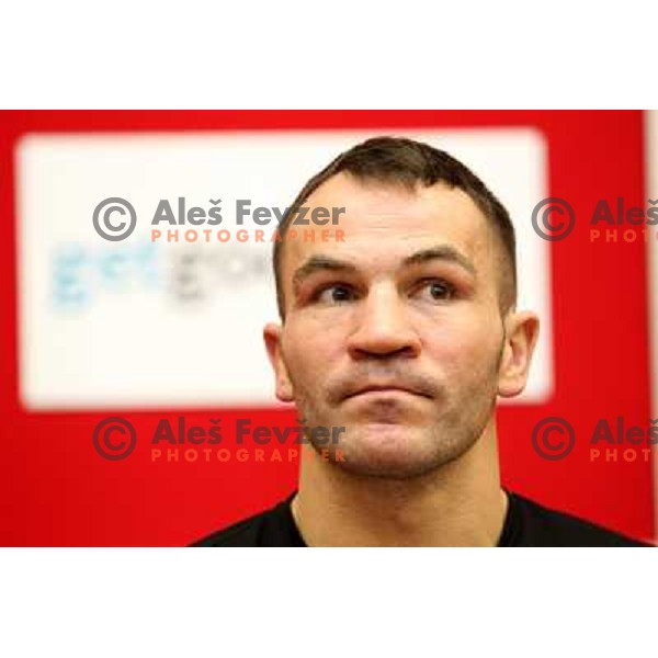 Dejan Zavec of Slovenia during press conference before IBF World Championship walterweight fight, Ljubljana, Slovenia on February 14,2011 