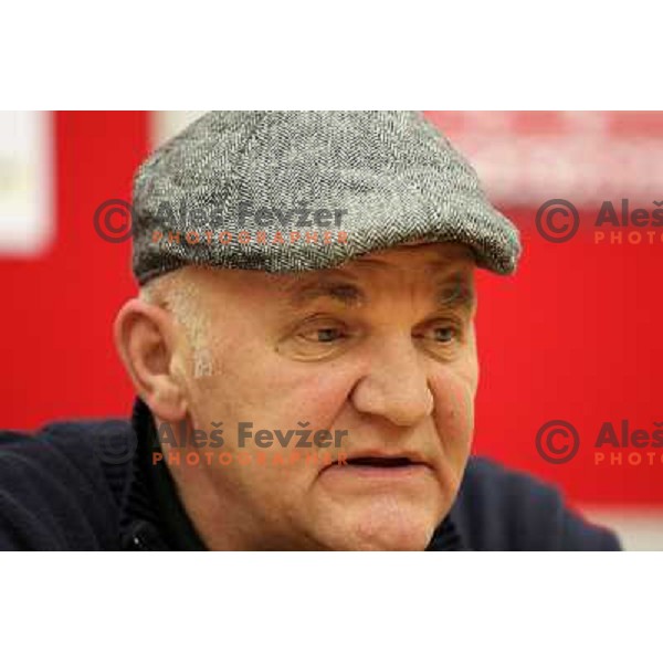 Ivan Pucko, first coach of Dejan Zavec of Slovenia during press conference before IBF World Championship walterweight fight, Ljubljana, Slovenia on February 14,2011 