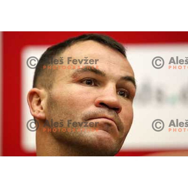Dejan Zavec of Slovenia during press conference before IBF World Championship walterweight fight, Ljubljana, Slovenia on February 14,2011 