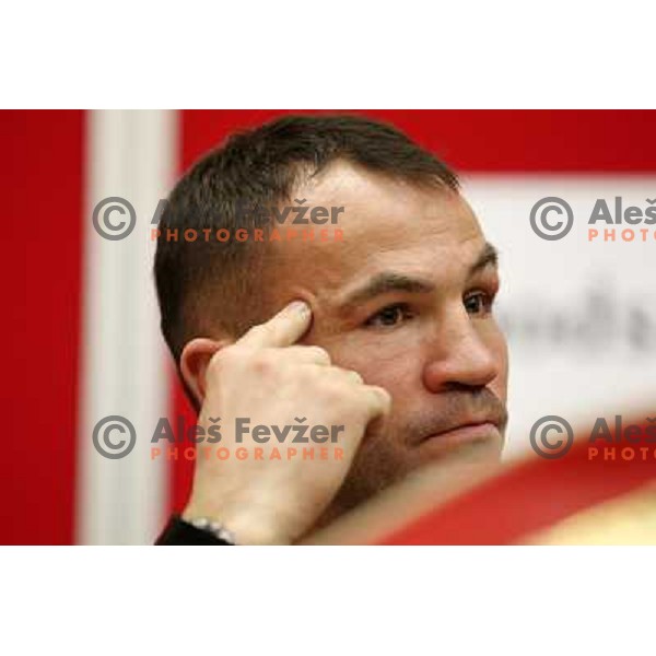 Dejan Zavec of Slovenia during press conference before IBF World Championship walterweight fight, Ljubljana, Slovenia on February 14,2011 