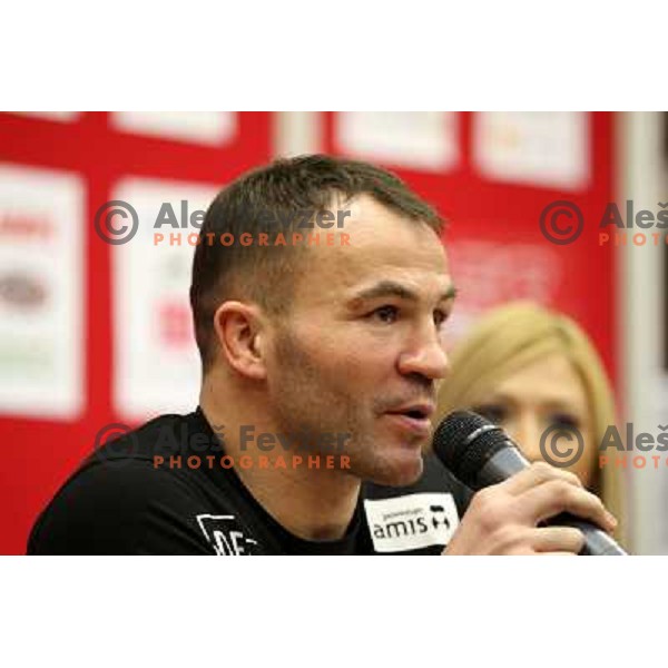 Dejan Zavec of Slovenia during press conference before IBF World Championship walterweight fight, Ljubljana, Slovenia on February 14,2011 