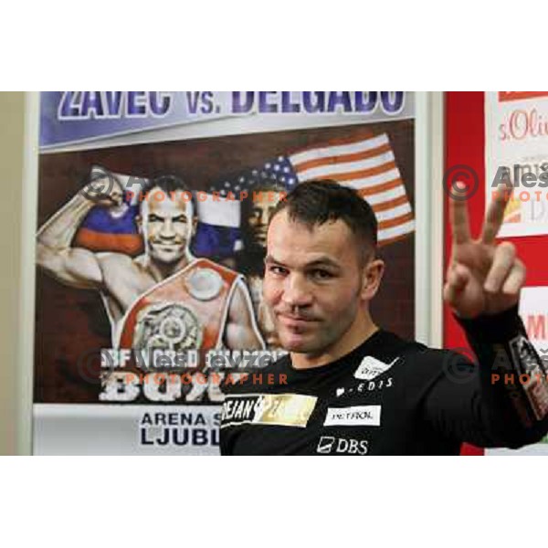 Dejan Zavec of Slovenia during press conference before IBF World Championship walterweight fight, Ljubljana, Slovenia on February 14,2011 