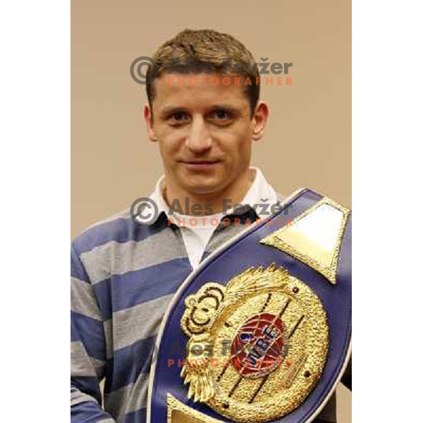 Denis Simcic of Slovenia during press conference before WBF World Championship fight, Ljubljana, Slovenia on February 14,2011 