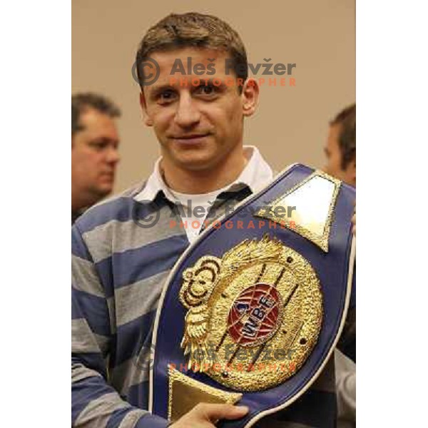 Denis Simcic of Slovenia during press conference before WBF World Championship fight, Ljubljana, Slovenia on February 14,2011 