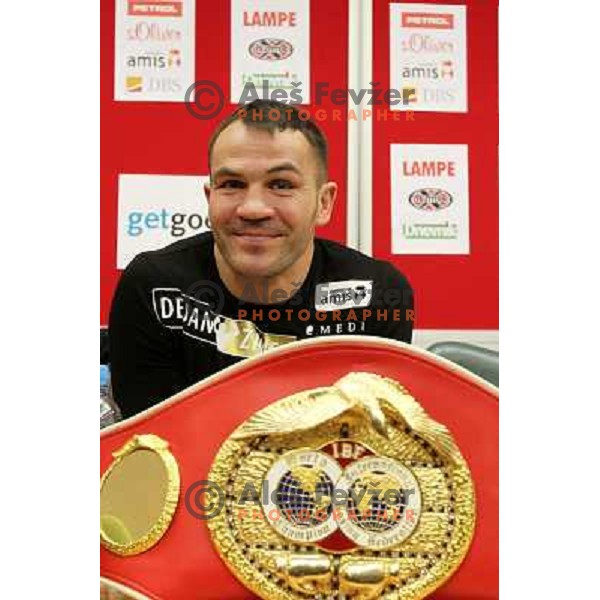 Dejan Zavec of Slovenia during press conference before IBF World Championship walterweight fight, Ljubljana, Slovenia on February 14,2011 