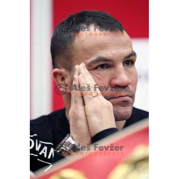 Dejan Zavec of Slovenia during press conference before IBF World Championship walterweight fight, Ljubljana, Slovenia on February 14,2011 