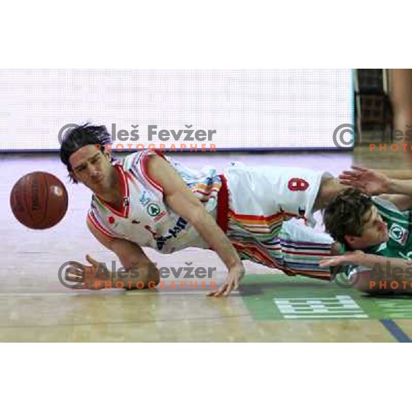 Miha Fon of Geoplin Slovan in action during basketball match in quarter-final of Spar Cup, played in Poden Sports Hall, Skofja Loka, Slovenia on Feburary 11, 2011 