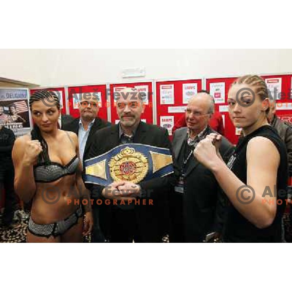 Hammer and Kiss during offical weighting for boxing fights in Ljubljana, Slovenia on February 17,2011 