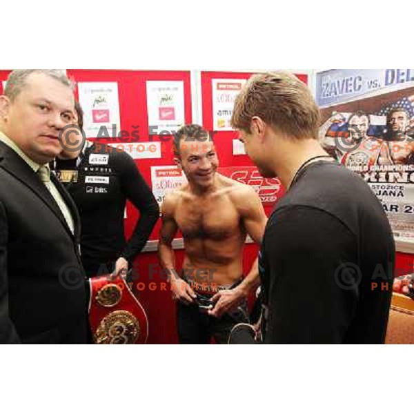 Dejan Zavec of Slovenia during offical weighting for boxing fights in Ljubljana, Slovenia on February 17,2011 
