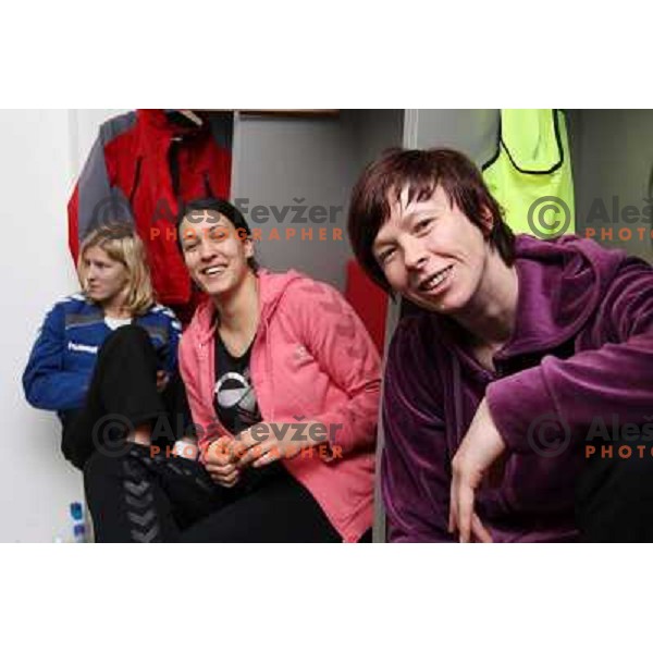 Krim Mercator players at their dressing room after practice session in Stozice, Ljublajna, Slovenia on February 17, 2011 
