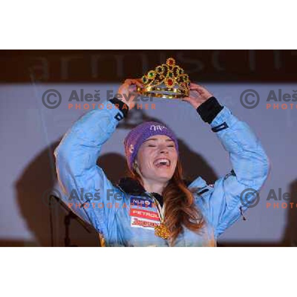 Tina Maze during reception of Slovenia Ski team after GA-PA 2011 World Championships at Preseren Square in Ljubljana, Slovenia on February 20, 2011. 