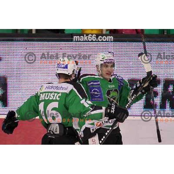 Bostjan Golicic of Tilia Olimpija in action during ice-hockey match Tilia Olimpija- KAC in round 54 of EBEL league, played in Hala Tivoli, Ljubljana, Slovenia on Feburay 25,2011 