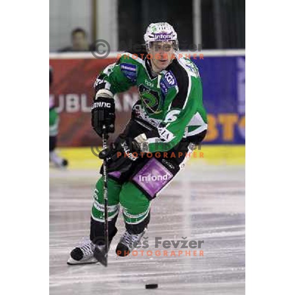 Bostjan Groznik of Tilia Olimpija in action during ice-hockey match Tilia Olimpija- KAC in round 54 of EBEL league, played in Hala Tivoli, Ljubljana, Slovenia on Feburay 25,2011 