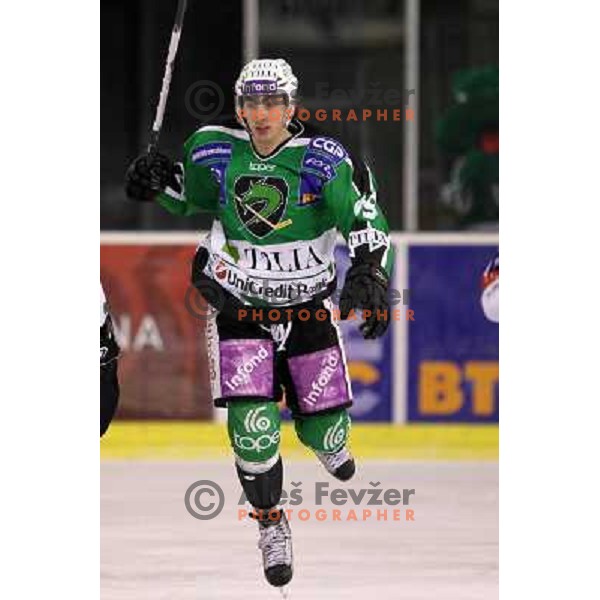 David Sefic of Tilia Olimpija in action during ice-hockey match Tilia Olimpija- KAC in round 54 of EBEL league, played in Hala Tivoli, Ljubljana, Slovenia on Feburay 25,2011 
