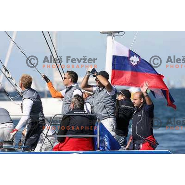 Crew of Bora at finish