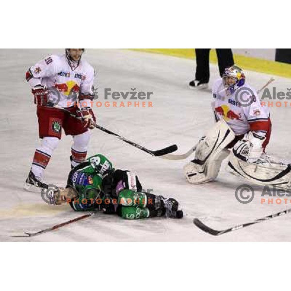 Injured Matt Higgins of Tilia Olimpija during second game of quarter-final of Ebel league, played in Hala Tivoli, Ljubljana, Slovenia on March 1, 2011 