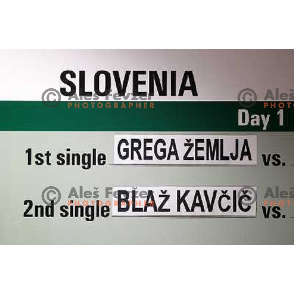 Team of Slovenia players for Davis Cup match, Hala Tivoli, Ljubljana, Slovenia on March 3, 2011 