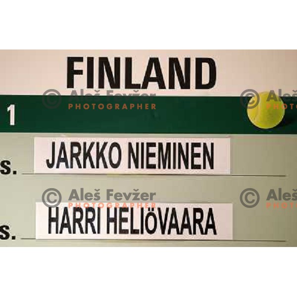 Team of Finnland at offical draw for Davis Cup match, Hala Tivoli, Ljubljana, Slovenia on March 3, 2011 