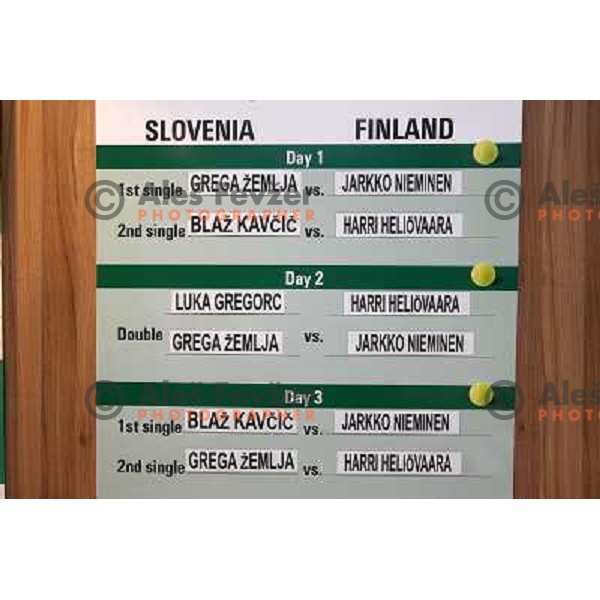 Team of Slovenia and team of Finnland at offical draw for Davis Cup match, Hala Tivoli, Ljubljana, Slovenia on March 3, 2011 