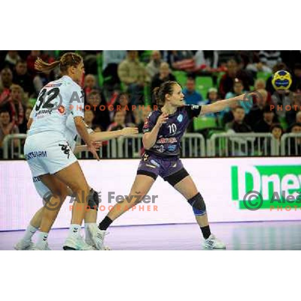 Ariane Grosmann in action at the handball game RK Krim Mercator Ljubljana - Buducnost Podgorica, played in the Women\'s EHF Champions league main round, 04.03.2011 , Stozice Arena, Ljubljana, 