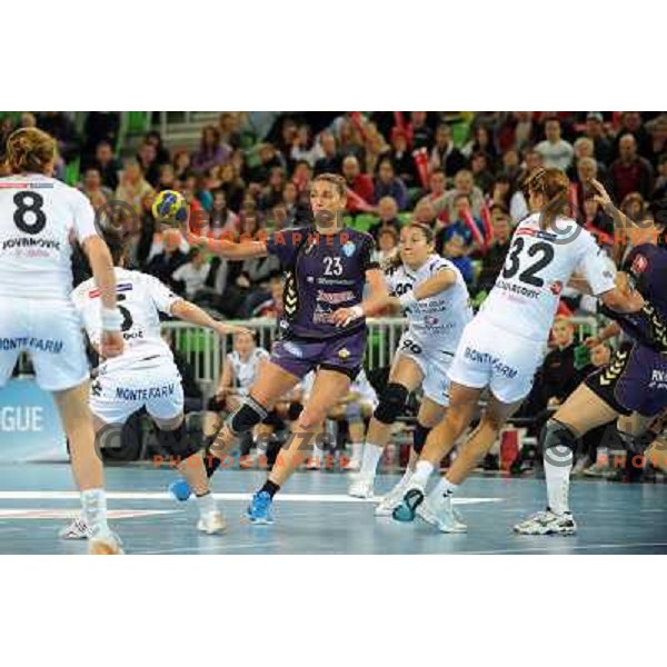 Andrea Penezic in action at the handball game RK Krim Mercator Ljubljana - Buducnost Podgorica, played in the Women\'s EHF Champions league main round, 04.03.2011 , Stozice Arena, Ljubljana, 