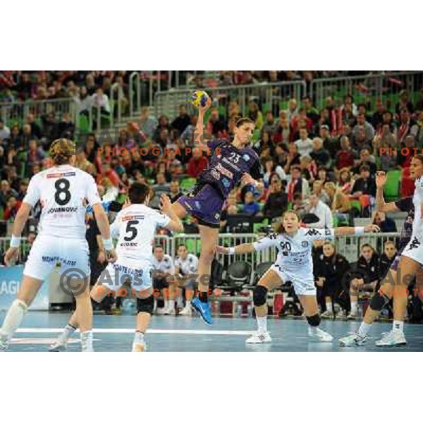 Andrea Penezic in action at the handball game RK Krim Mercator Ljubljana - Buducnost Podgorica, played in the Women\'s EHF Champions league main round, 04.03.2011 , Stozice Arena, Ljubljana, 