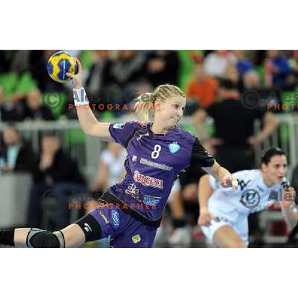 Tamara Mavsar in action at the handball game RK Krim Mercator Ljubljana - Buducnost Podgorica, played in the Women\'s EHF Champions league main round, 04.03.2011 , Stozice Arena, Ljubljana, 