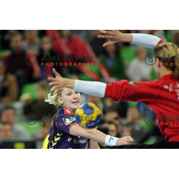 Tamara Mavsar in action at the handball game RK Krim Mercator Ljubljana - Buducnost Podgorica, played in the Women\'s EHF Champions league main round, 04.03.2011 , Stozice Arena, Ljubljana, 