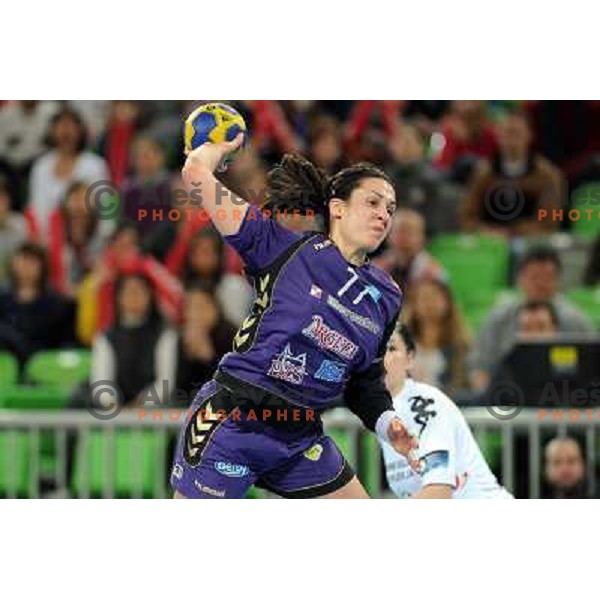 Andrea Lekic in action at the handball game RK Krim Mercator Ljubljana - Buducnost Podgorica, played in the Women\'s EHF Champions league main round, 04.03.2011 , Stozice Arena, Ljubljana, 