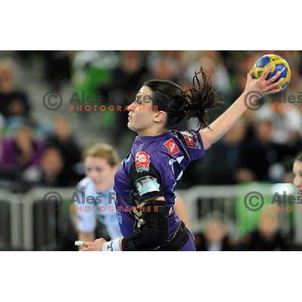Andrea Lekic in action at the handball game RK Krim Mercator Ljubljana - Buducnost Podgorica, played in the Women\'s EHF Champions league main round, 04.03.2011 , Stozice Arena, Ljubljana, 
