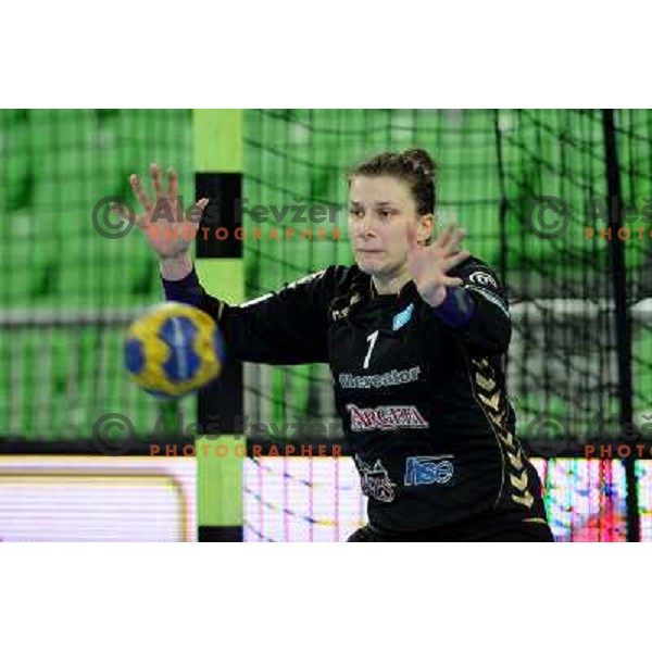 Jelena Grubisic in action at the handball game RK Krim Mercator Ljubljana - Buducnost Podgorica, played in the Women\'s EHF Champions league main round, 04.03.2011 , Stozice Arena, Ljubljana, 
