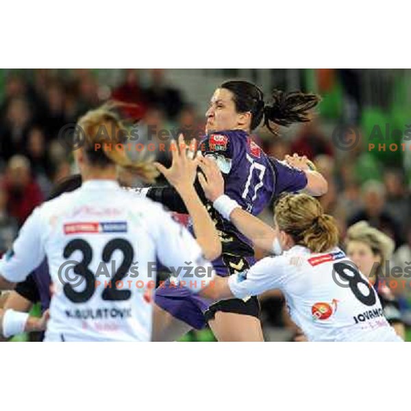 Andrea Lekic in action at the handball game RK Krim Mercator Ljubljana - Buducnost Podgorica, played in the Women\'s EHF Champions league main round, 04.03.2011 , Stozice Arena, Ljubljana, 