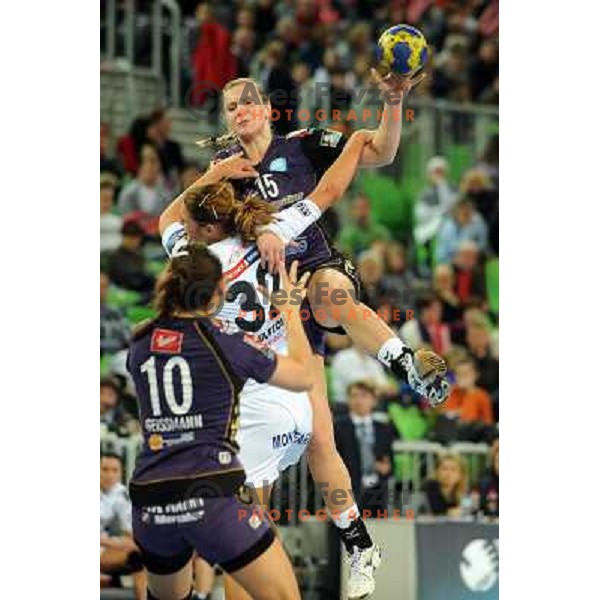 Barbara Varlec in action at the handball game RK Krim Mercator Ljubljana - Buducnost Podgorica, played in the Women\'s EHF Champions league main round, 04.03.2011 , Stozice Arena, Ljubljana, 