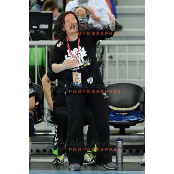 Marta Bon in action at the handball game RK Krim Mercator Ljubljana - Buducnost Podgorica, played in the Women\'s EHF Champions league main round, 04.03.2011 , Stozice Arena, Ljubljana, 