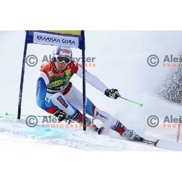 Carlo Janka of Switzerland during first run of Audi FIS World Cup giant slalom race for 50. Vitranc Cup in Kranjska Gora, Slovenia in March 5, 2011 