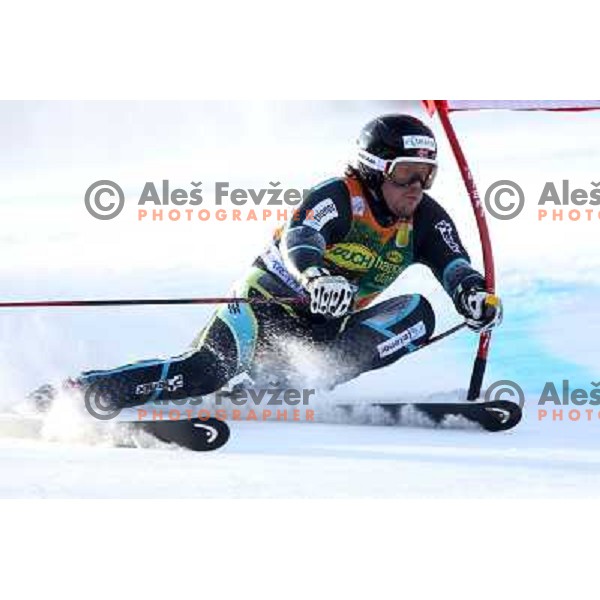 Kjetil Jansrud of Norway during first run of Audi FIS World Cup giant slalom race for 50. Vitranc Cup in Kranjska Gora, Slovenia in March 5, 2011 
