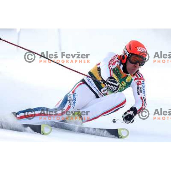 Cyprien Richard of France during first run of Audi FIS World Cup giant slalom race for 50. Vitranc Cup in Kranjska Gora, Slovenia in March 5, 2011 