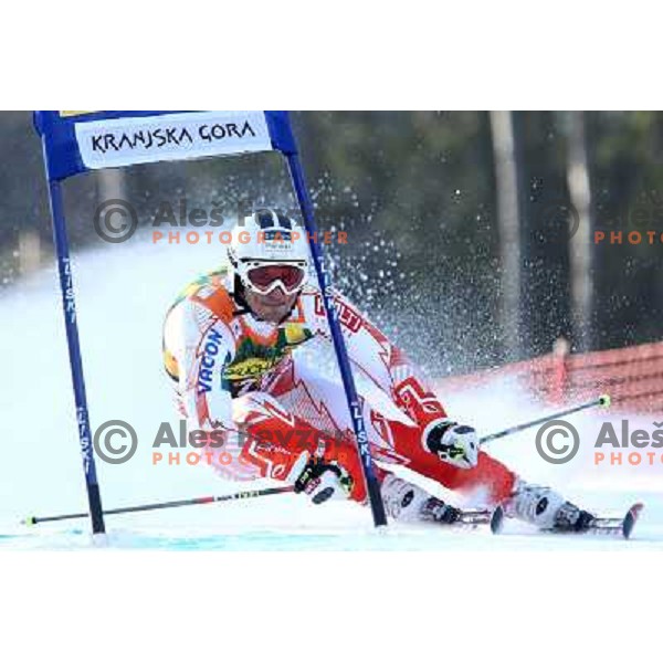 Marcus Sandell of Finland during first run of Audi FIS World Cup giant slalom race for 50. Vitranc Cup in Kranjska Gora, Slovenia in March 5, 2011 