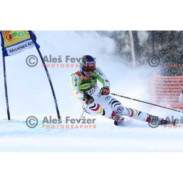 Felix Neureuther of Germany during first run of Audi FIS World Cup giant slalom race for 50. Vitranc Cup in Kranjska Gora, Slovenia in March 5, 2011 