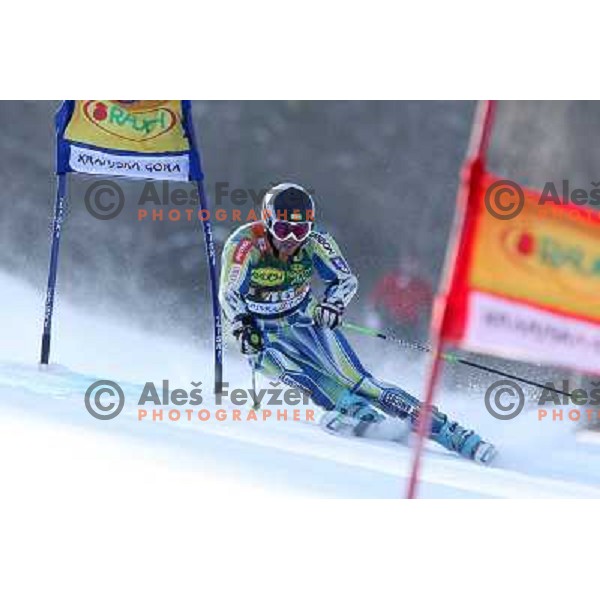 Janez Jazbec of Slovenia during first run of Audi FIS World Cup giant slalom race for 50. Vitranc Cup in Kranjska Gora, Slovenia in March 5, 2011 