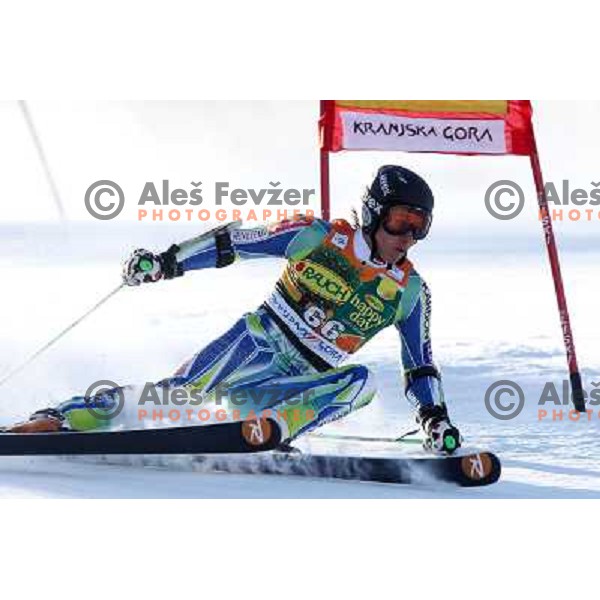 Zan Kranjec of Slovenia during first run of Audi FIS World Cup giant slalom race for 50. Vitranc Cup in Kranjska Gora, Slovenia in March 5, 2011 